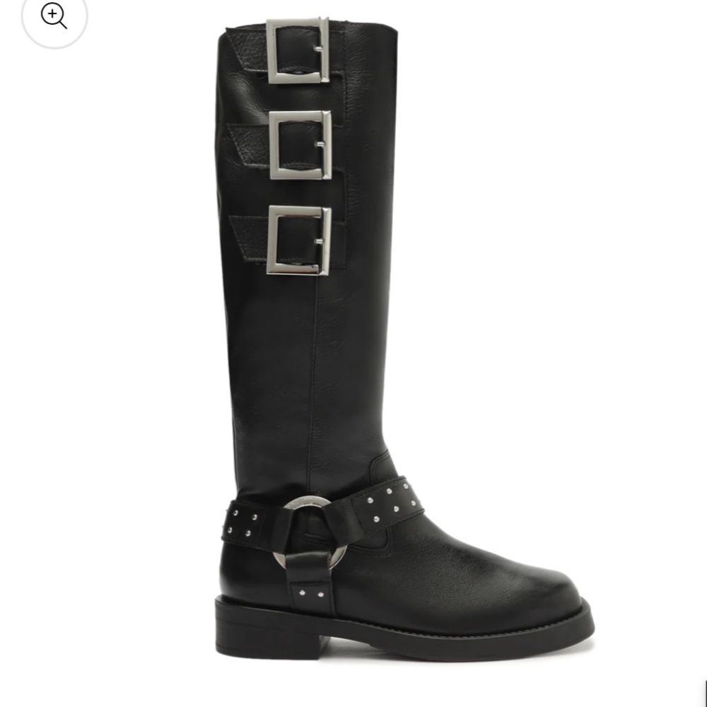 Schutz Knee High Black Luccia Buckle Graxo boot - size 6.5